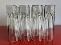 Carlos Moretti Italy 1980s Weighted Highball Glasses Set of Eight (8) Retro Bar