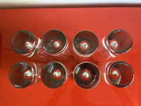 Carlos Moretti Italy 1980s Weighted Highball Glasses Set of Eight (8) Retro Bar