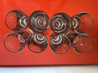 Carlos Moretti Italy 1980s Weighted Highball Glasses Set of Eight (8) Retro Bar