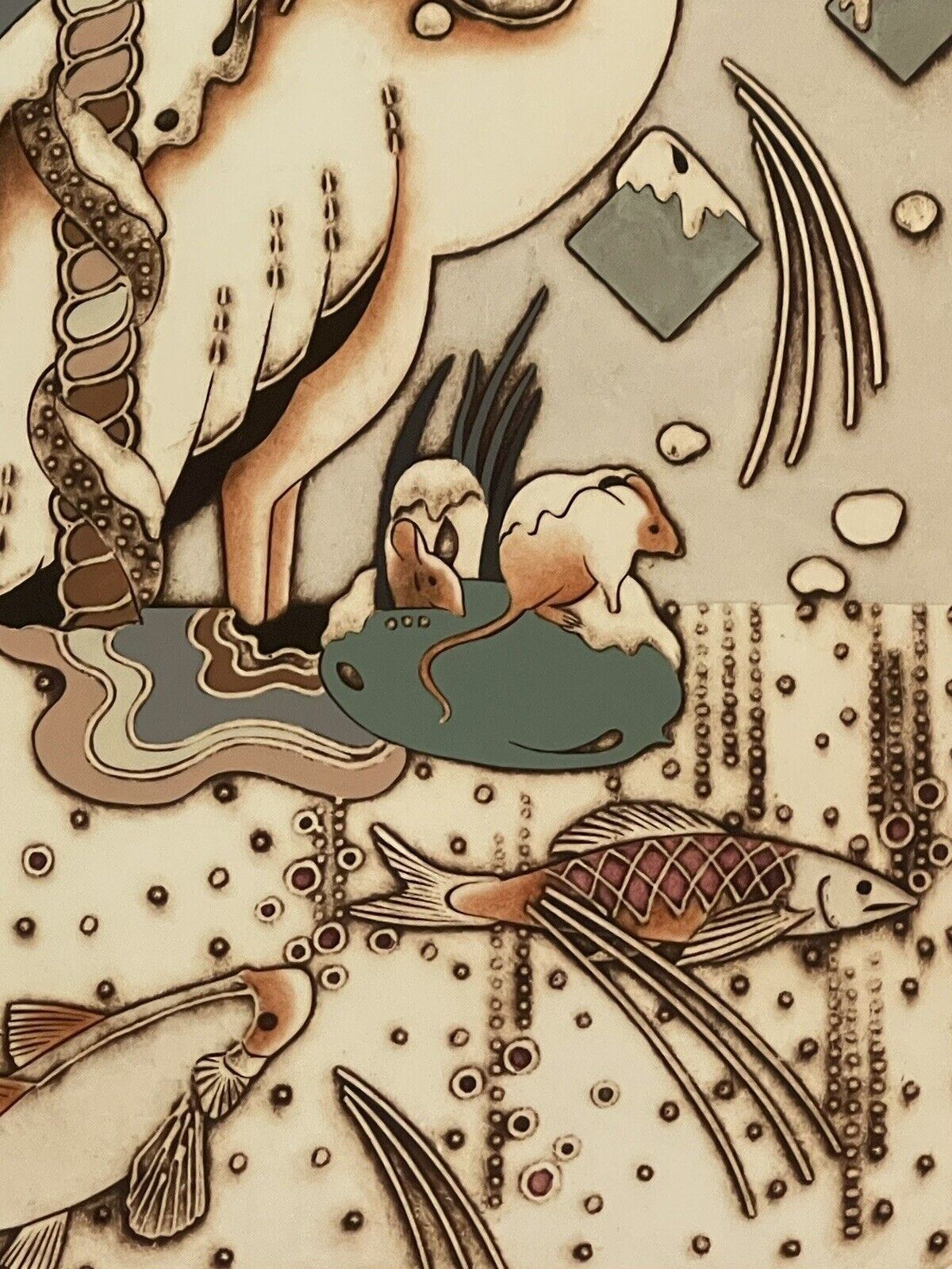 “Snow” 10/25 Sidney Schatzky Hand Colored Collagraph Limited Ed Art Unframed