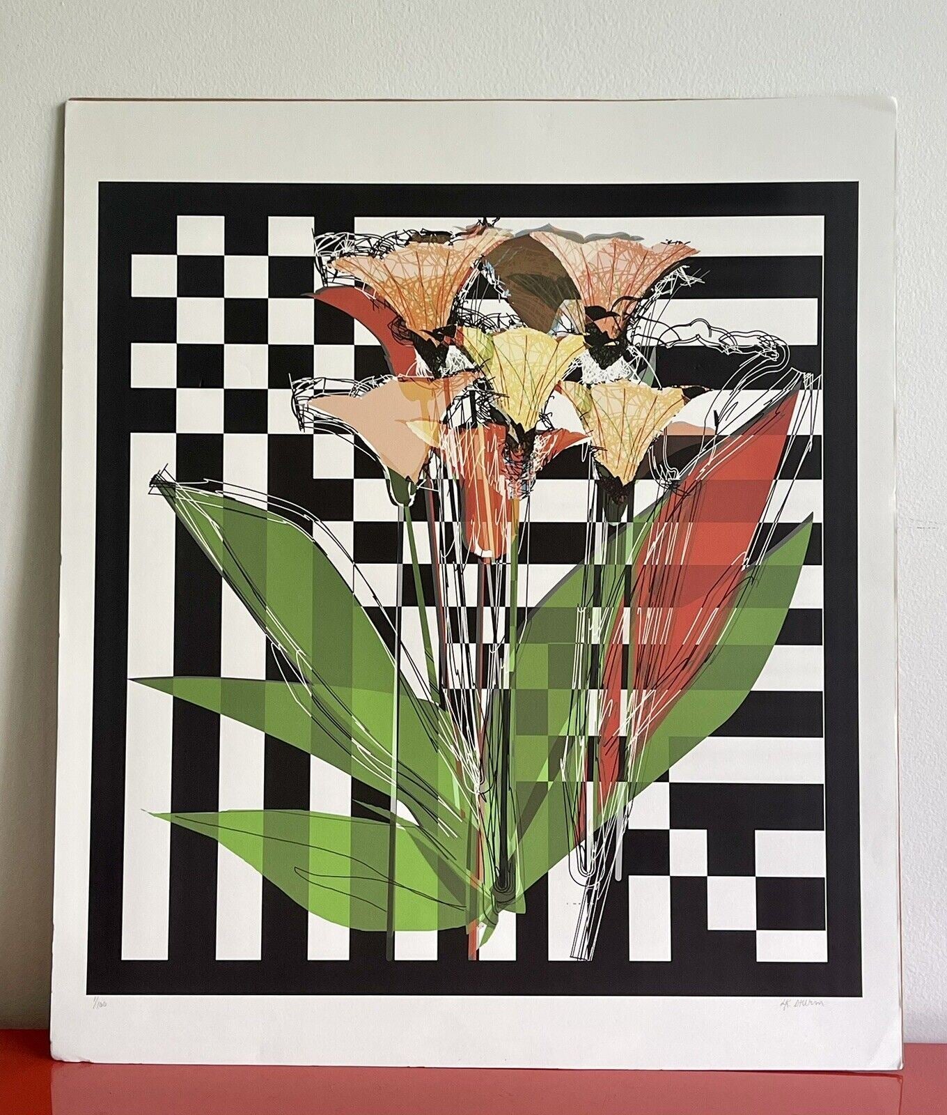 Postmodern 1980s 1990s Graphic Art Limited Edition Lithograph LK Sturm Unframed