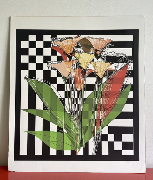 Postmodern 1980s 1990s Graphic Art Limited Edition Lithograph LK Sturm Unframed