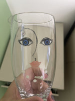 KOSTA BODA His & Hers Beer Beverage Decorated Glasses Vintage Retro 80s 90s MOD