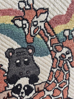 Rainbow Animals Needlepoint Crewel Petit Point Kitsch Retro 70s 80s Noah’s Ark