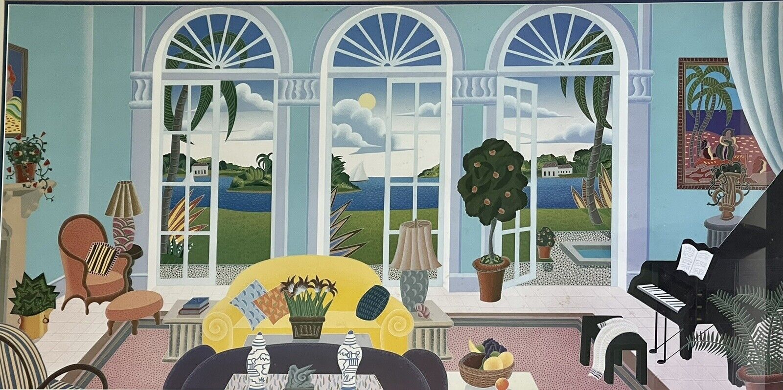 Thomas McKnight Palm Island 1990 Modernist Fine Art Print Pop