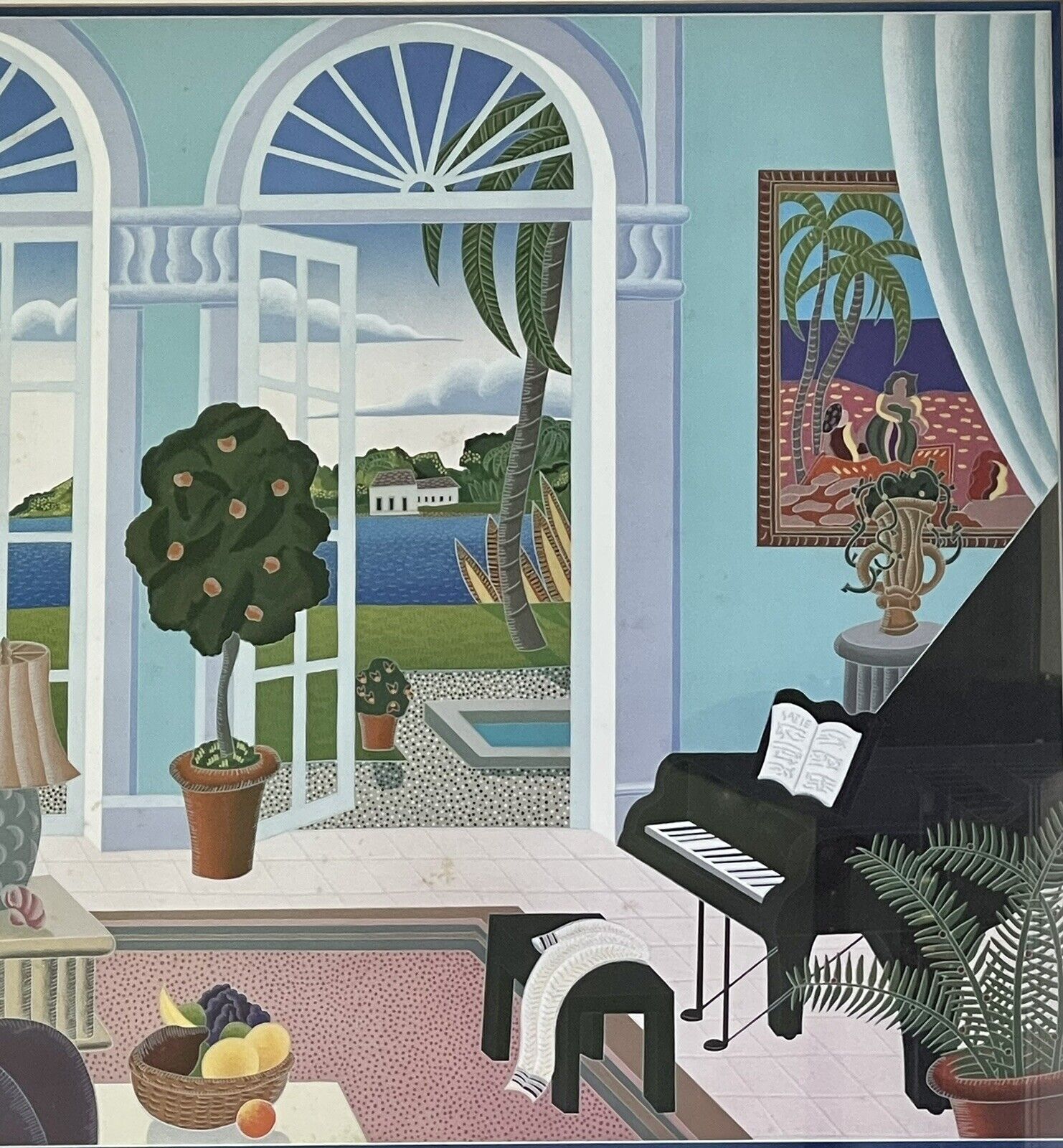 Thomas McKnight Palm Island 1990 Modernist Fine Art Print Pop