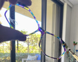 Cazal Vintage 80s Eyeglass Frames Model 354 Col 776  Blue Purple Black No RX