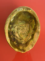 Glam MCM Abalone Shell Trinket Dish Lucite Feet Fisherman’s Wharf CA Souvenir 8”