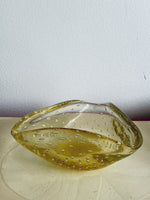Vintage 60s 70s Murano Italy Art Glass Bullicante Controlled Bubble Trinket Dish
