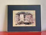 Original Abstract Architectural Painting Hall Pierce Groat 1970 Acrylic on Board