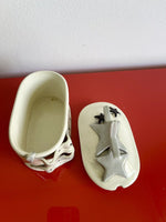 Double Creek Art Pottery Trinket Box Studio Ceramic Porcelain Signed Barwick ‘92