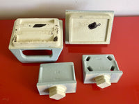 NOS Vintage BABY BLUE Ceramic MCM Bathroom Fixtures Matched Set of 4 Deadstock