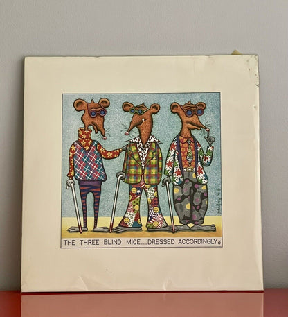 Comic Art Litho Three Blind Mice Dressed Accordingly 1995 Print by John C. Long