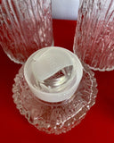 Retro Liquor Decanter Pair DBGM Bark Textured Glass Scandinavian Modern Style x2