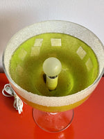 Retro 80s 90s Novelty Glass Margarita Cocktail Bar Lamp Kitsch Tiki Barware 12”