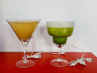 Retro 80s 90s Novelty Glass Margarita Cocktail Bar Lamp Kitsch Tiki Barware 12”