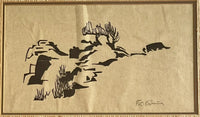Frank Eckmair 1930-2012 Early Abstract Landscape Orig Woodcut Print
