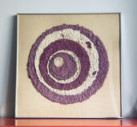 Cast Paper Monoprint Purple Mod Geometric Signed May Reisz 1970s 1980s Framed