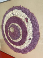 Cast Paper Monoprint Purple Mod Geometric Signed May Reisz 1970s 1980s Framed