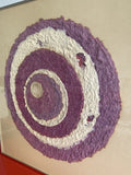 Cast Paper Monoprint Purple Mod Geometric Signed May Reisz 1970s 1980s Framed